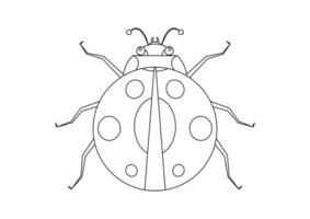 noir et blanc coccinelle vecteur clipart. coloration page de une coccinelle