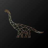 d'or polygonal brachiosaure dinosaure vecteur