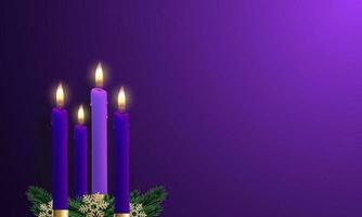 avènement violet bougies. vecteur