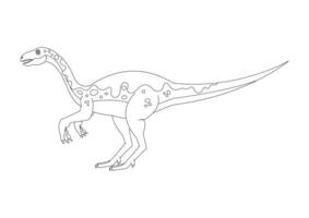 noir et blanc platosaure dinosaure dessin animé personnage vecteur. coloration page de une platosaure dinosaure vecteur