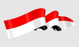 illustration rouge et blanche du drapeau national indonésien vecteur