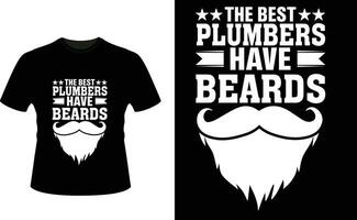 meilleur plombiers avoir barbes marrant plombiers longue manche T-shirt ou plombiers t chemise conception ou barbes T-shirt conception vecteur