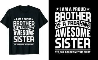 je suis une fier frère de une flipper impressionnant sœur ou frère t chemise conception ou sœur t chemise conception vecteur