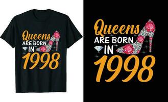 reines sont née dans ou anniversaire t chemise conception ou typographie T-shirt conception ou anniversaire citations ou affiche conception ou anniversaire vecteur ou diamant t chemise conception