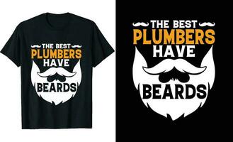 meilleur plombiers avoir barbes marrant plombiers longue manche T-shirt ou plombiers t chemise conception ou barbes T-shirt conception vecteur