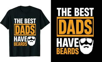 meilleur papas avoir barbes marrant papas longue manche T-shirt ou papas t chemise conception ou barbes T-shirt conception vecteur
