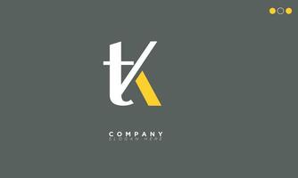 tk alphabet lettres initiales monogramme logo kt, t et k vecteur