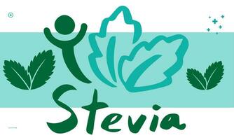 stevia édulcorant sucre remplacer vecteur en bonne santé produit Icônes et Étiquettes illustration