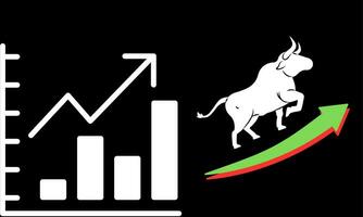 taureau et ours marché tendance dans crypto devise ou actions. Commerce échange, vert en haut ou rouge vers le bas flèches graphique. crypto-monnaie prix graphique vecteur. vecteur