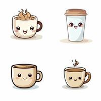 une café tasse kawaii vecteur