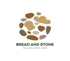 circulaire gravier pierre et pain logo vecteur icône illustration conception