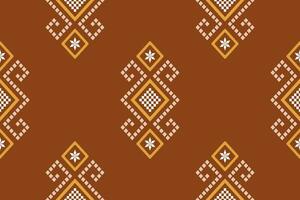 Orange millésimes traverser point traditionnel ethnique modèle paisley fleur ikat Contexte abstrait aztèque africain indonésien Indien sans couture modèle pour en tissu impression tissu robe tapis rideaux et sarong vecteur