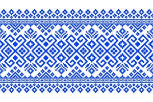 indigo marine bleu géométrique traditionnel ethnique modèle ikat sans couture modèle frontière abstrait conception pour en tissu impression tissu robe tapis rideaux et sarong aztèque africain Indien indonésien vecteur