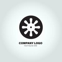 entreprise logo avec pivot formes, dans le style de minimaliste monochromatique, noir et blanc, simple, pochoir conception style vecteur