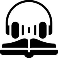 icône de glyphe de livre audio vecteur