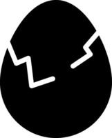 icône de glyphe d'oeuf fêlé vecteur
