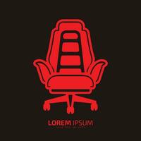 une logo de chaise, Bureau chaise icône, confortable chaise vecteur silhouette isolé sur noir Contexte