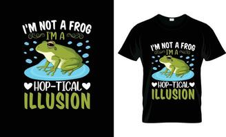 je suis ne pas une grenouille je suis une saut tique illusion coloré graphique T-shirt, T-shirt impression maquette vecteur