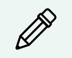 crayon Éditer icône stylo papeterie dessiner écrire dessin l'écriture étude noir blanc contour forme vecteur clipart graphique illustration ouvrages d'art signe symbole
