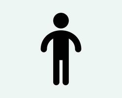 bâton figure icône homme garçon Masculin la personne gens utilisateur supporter permanent pose toilette signe noir blanc contour forme vecteur clipart graphique illustration symbole