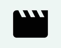 film clap icône film cinéma vidéo bardeau taper planche action scène studio médias divertissement industrie noir blanc forme vecteur signe symbole