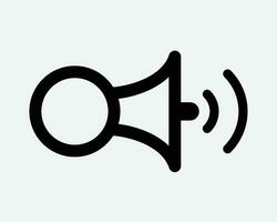 haut-parleur icône bruyant orateur mégaphone la communication du son l'audio annonce diffuser noir blanc contour forme vecteur clipart ouvrages d'art signe symbole