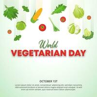 carré monde végétarien journée Contexte avec chuté des légumes de le Haut vecteur