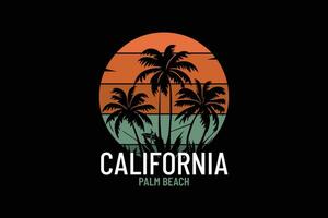 Californie T-shirt conception avec paume des arbres. Californie T-shirt conception pour imprimer. vecteur