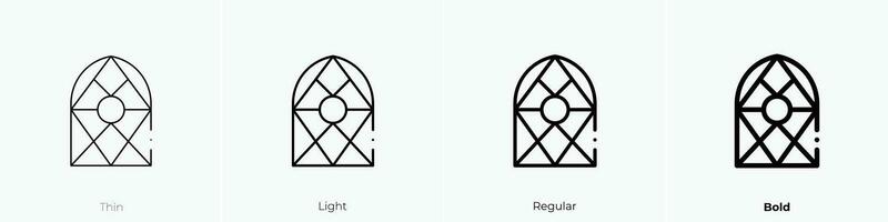 coloré verre fenêtre icône. mince, lumière, ordinaire et audacieux style conception isolé sur blanc Contexte vecteur
