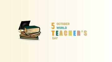 monde enseignants' jour, 5 octobre, salutation carte concept pour social médias Publier vecteur