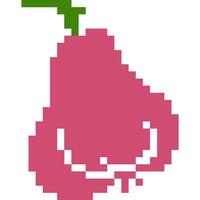 Rose Pomme dessin animé icône dans pixel style vecteur