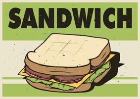 sandwich ancien affiche conception vecteur