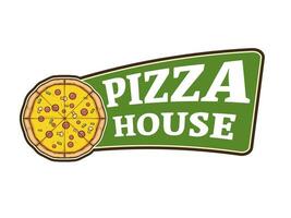 modèle de conception de logo de maison de pizza vecteur