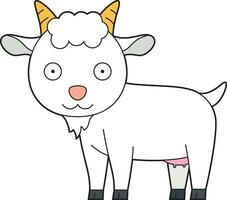 mignonne dessin animé vecteur illustration de une chèvre