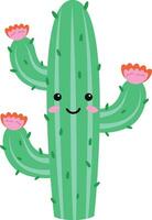 vecteur illustration de une marrant cactus personnage dans dessin animé style isolé sur blanc Contexte