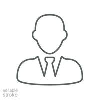 administrateur affaires icône, homme d'affaire. affaires personnes. Masculin avatar profil des photos. homme dans costume pour votre la toile site conception, logo, app ui. contour style vecteur illustration conception sur blanc Contexte eps dix