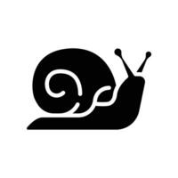 escargot icône, limace. Facile en mouvement escargot symbole égrené gastéropode animal, mollusque invertébrés logo pictogramme. silhouette signe. solide style. vecteur illustration. conception sur blanc Contexte. eps dix