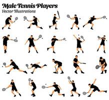 Pour des hommes tennis tournoi illustration vecteur ensemble.