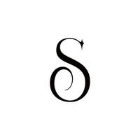 lettre s logo. typographique icône isolé sur blanc Contexte. décoratif lignes caractères signe. majuscule alphabet initial. moderne, élégant, luxe style personnage forme pour entreprise l'image de marque. vecteur