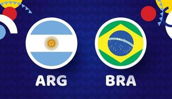 Argentine vs Brésil match vector illustration championnat de football d'Amérique du Sud 2021