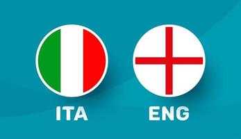 Italie vs Angleterre match illustration vectorielle championnat de football 2020 vecteur