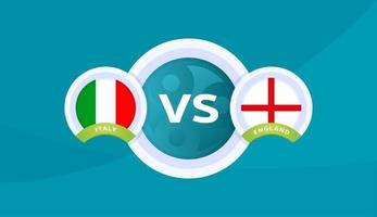 Italie vs Angleterre match illustration vectorielle championnat de football 2020 vecteur