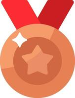 bronze médaille étoile prix icône vecteur