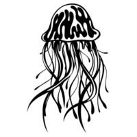 silhouette de méduse. Marin habitant. concept de mer et océan la vie vecteur