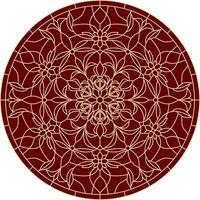 vecteur classique coloré rond ornement. rouge modèle dans une cercle. dessin de Grèce et ancien Rome. fleur dessin