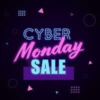 cyber Lundi vente. spécial offre vecteur conception pour promotion, affiche, arrière-plan, bannière. caractères