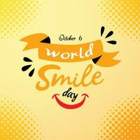 affiche de la journée mondiale du sourire vecteur