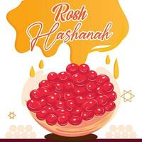 coloré rosh hashanah affiche avec une Couper Grenade et mon chéri vecteur illustration