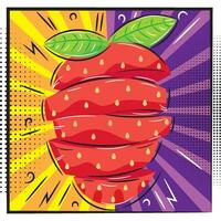 Couper fraise esquisser sur bande dessinée page vecteur illustration