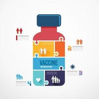 bannière de puzzle en forme de vaccin contre le coronavirus. illustration vectorielle de concept design infographie modèle vecteur